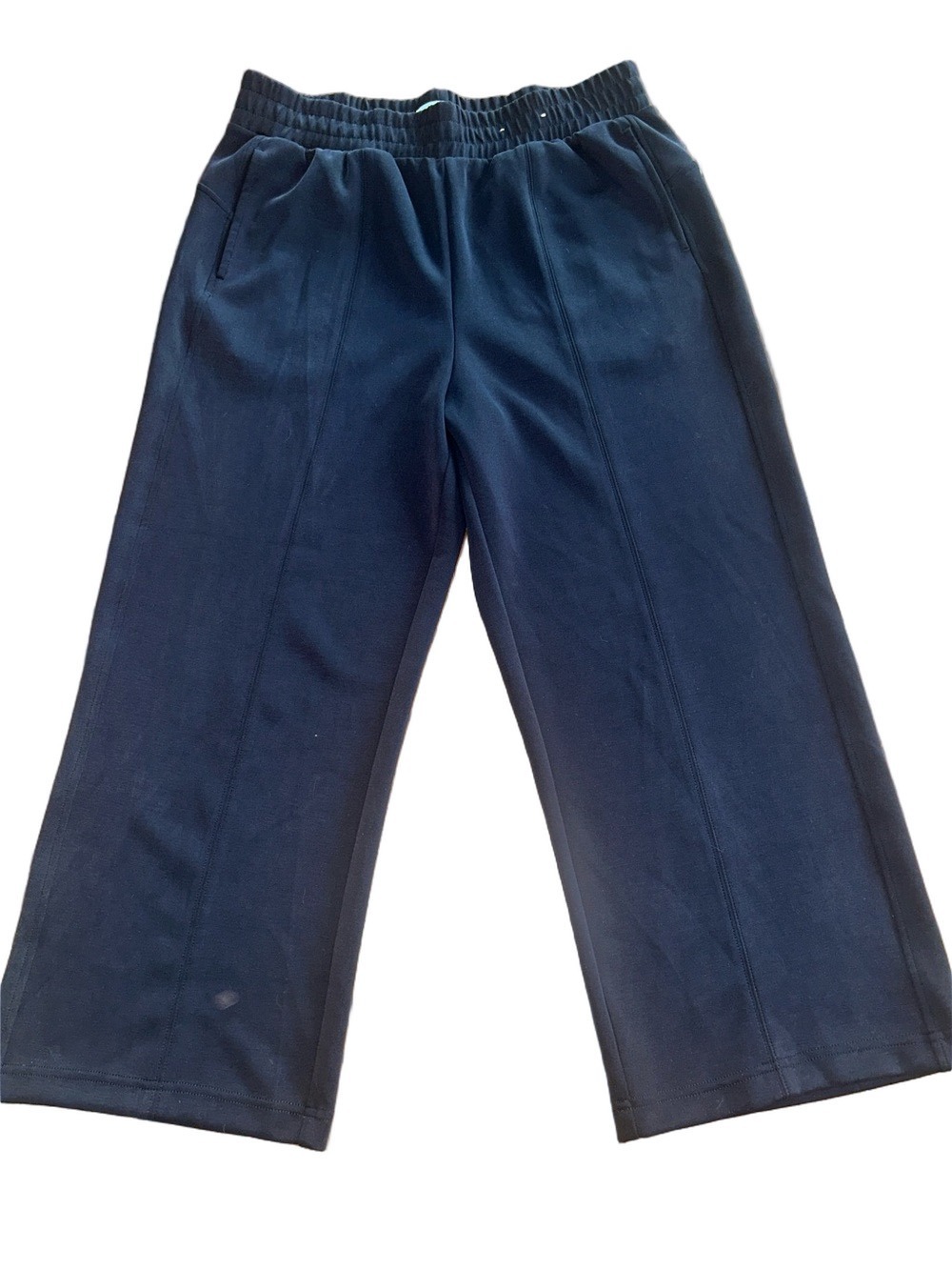 FLX: Black Wide-Leg, Pull-On Pants: Size Large